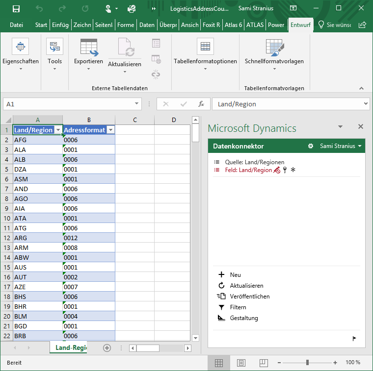 Aufschlüsselung von Adressen in Dynamics