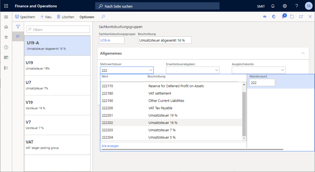 Abbildung der Mehrwertsteuer-Senkung in Dynamics 365 Finance