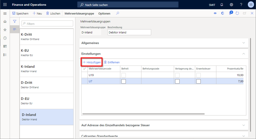 Abbildung der Mehrwertsteuer-Senkung in Dynamics 365 Finance