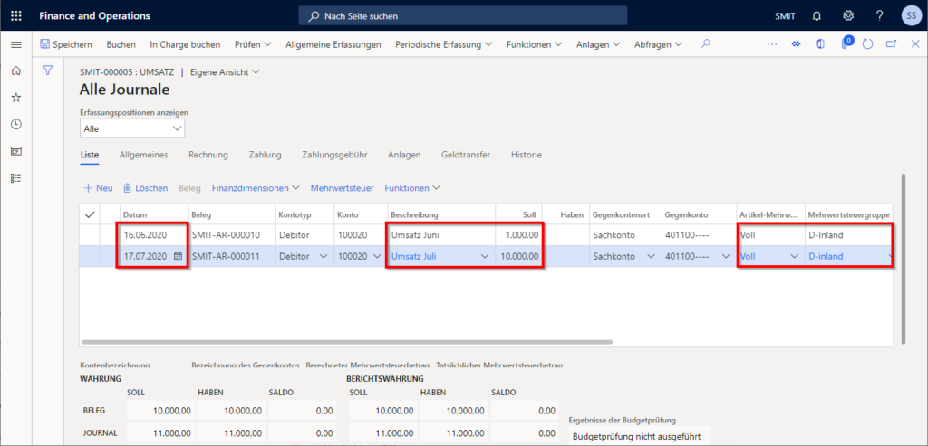 Abbildung der Mehrwertsteuer-Senkung in Dynamics 365 Finance