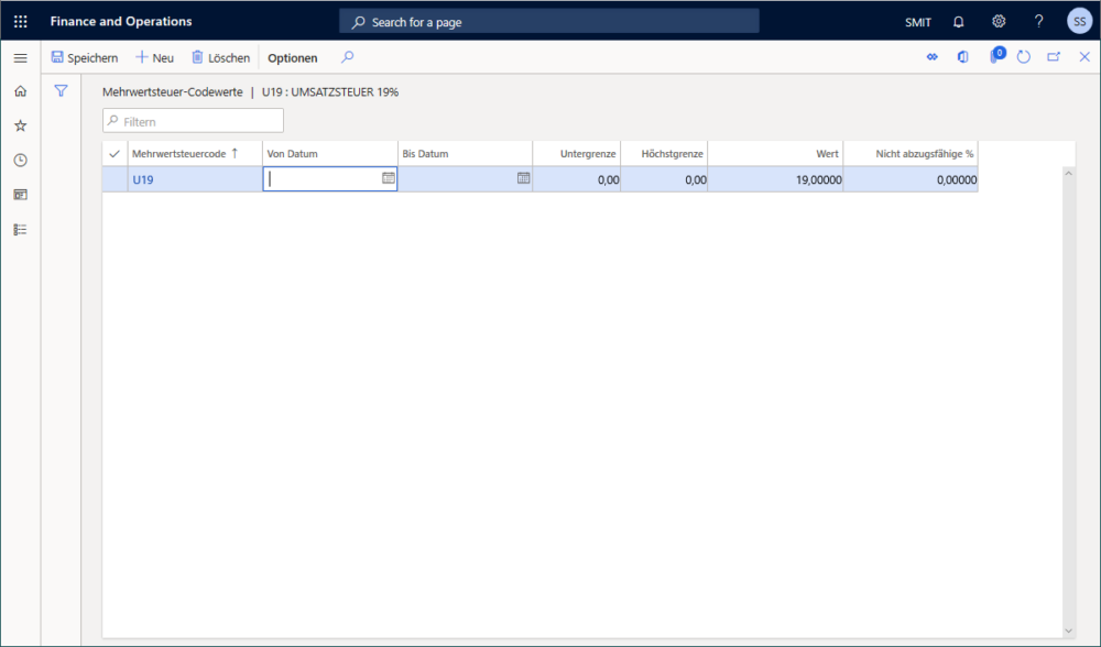 Abbildung der Mehrwertsteuer-Senkung in Dynamics 365 Finance