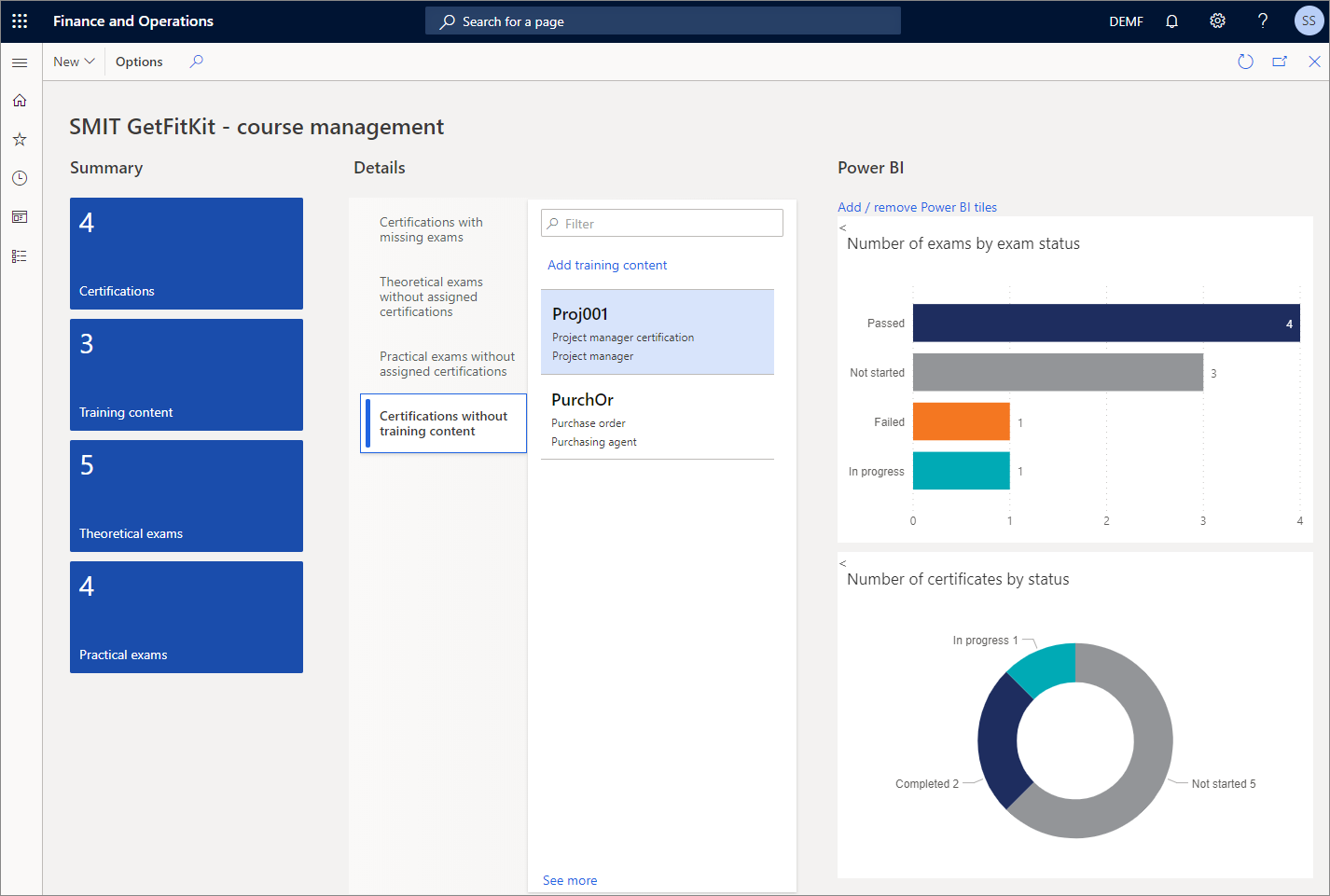 Screenshot SMIT GetFitKit course management